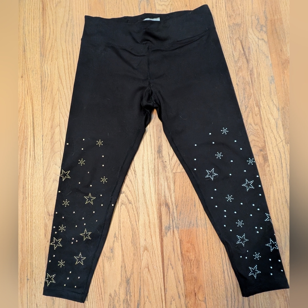 Betsey Johnson Performance Metal Studs Star Leggings Size XL